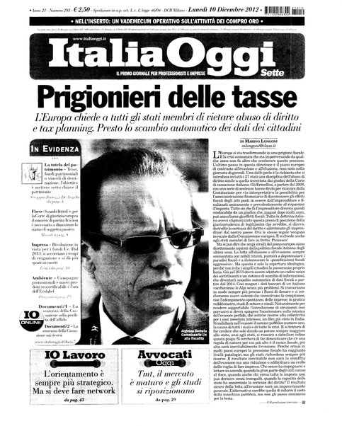 Italia oggi : quotidiano di economia finanza e politica